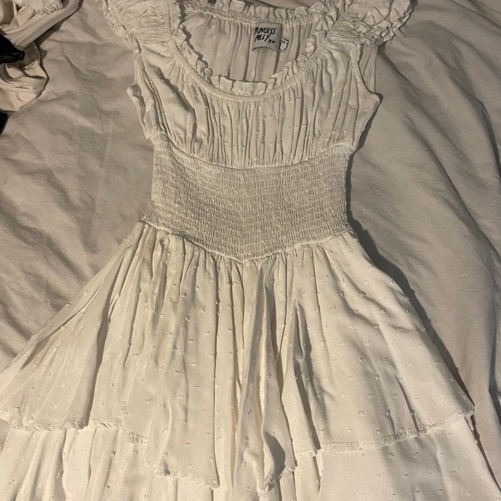 Princess Polly Ivory Ruffled Dress